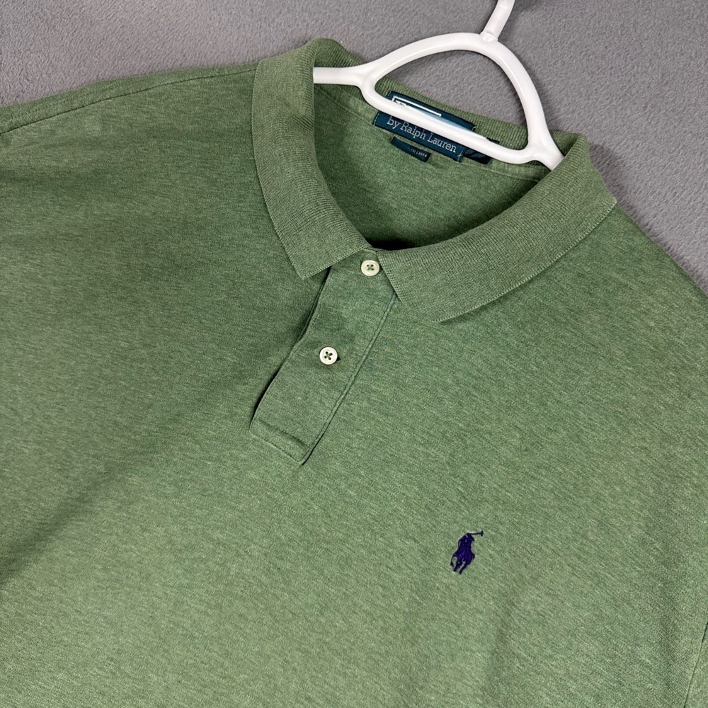 Polo Ralph Lauren Polo Shirt Mens XXL 2XL Green Classic Fit Heathered Pony Logo